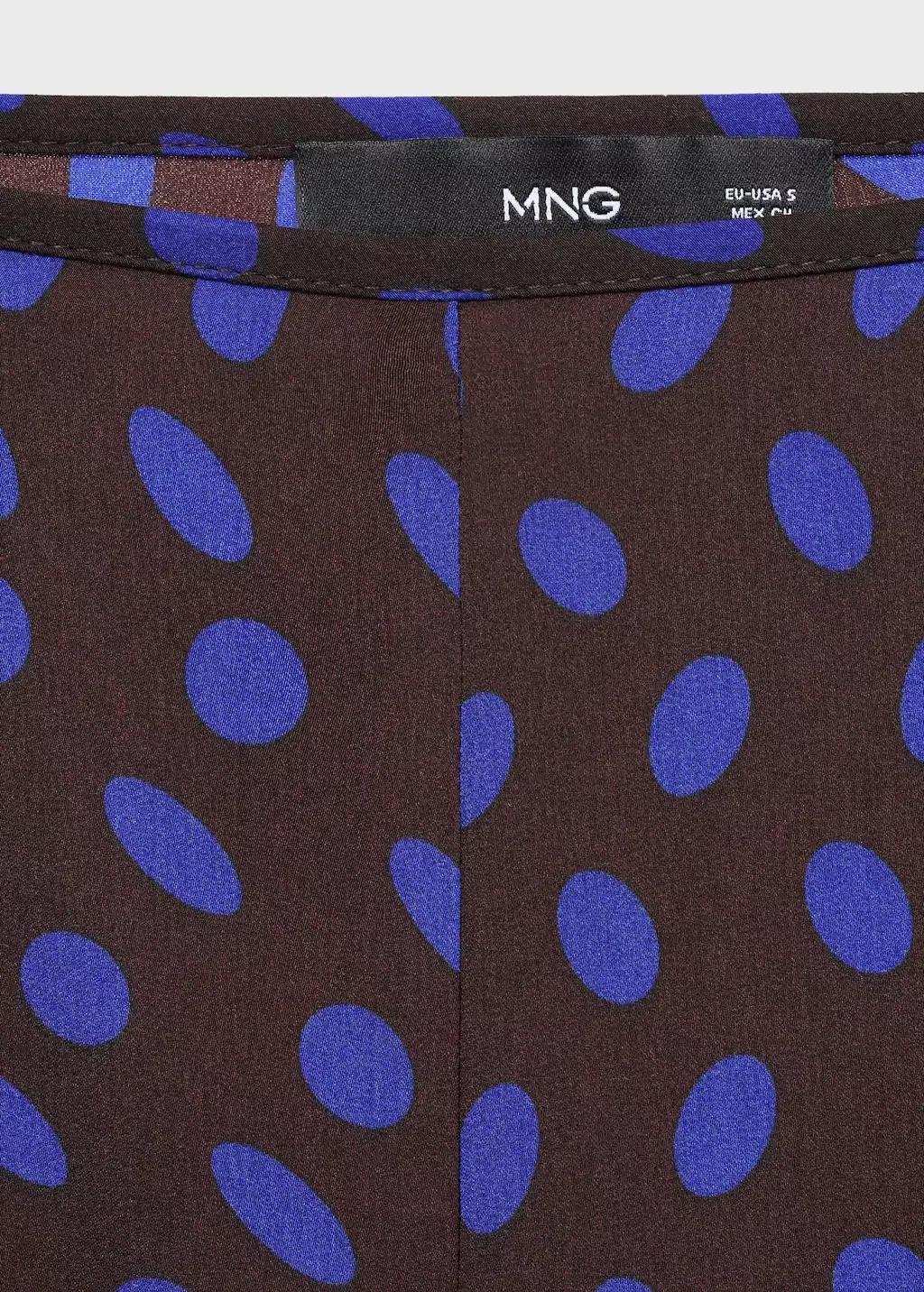 Brown Polka Dots Flare Trousers, Brown, medium