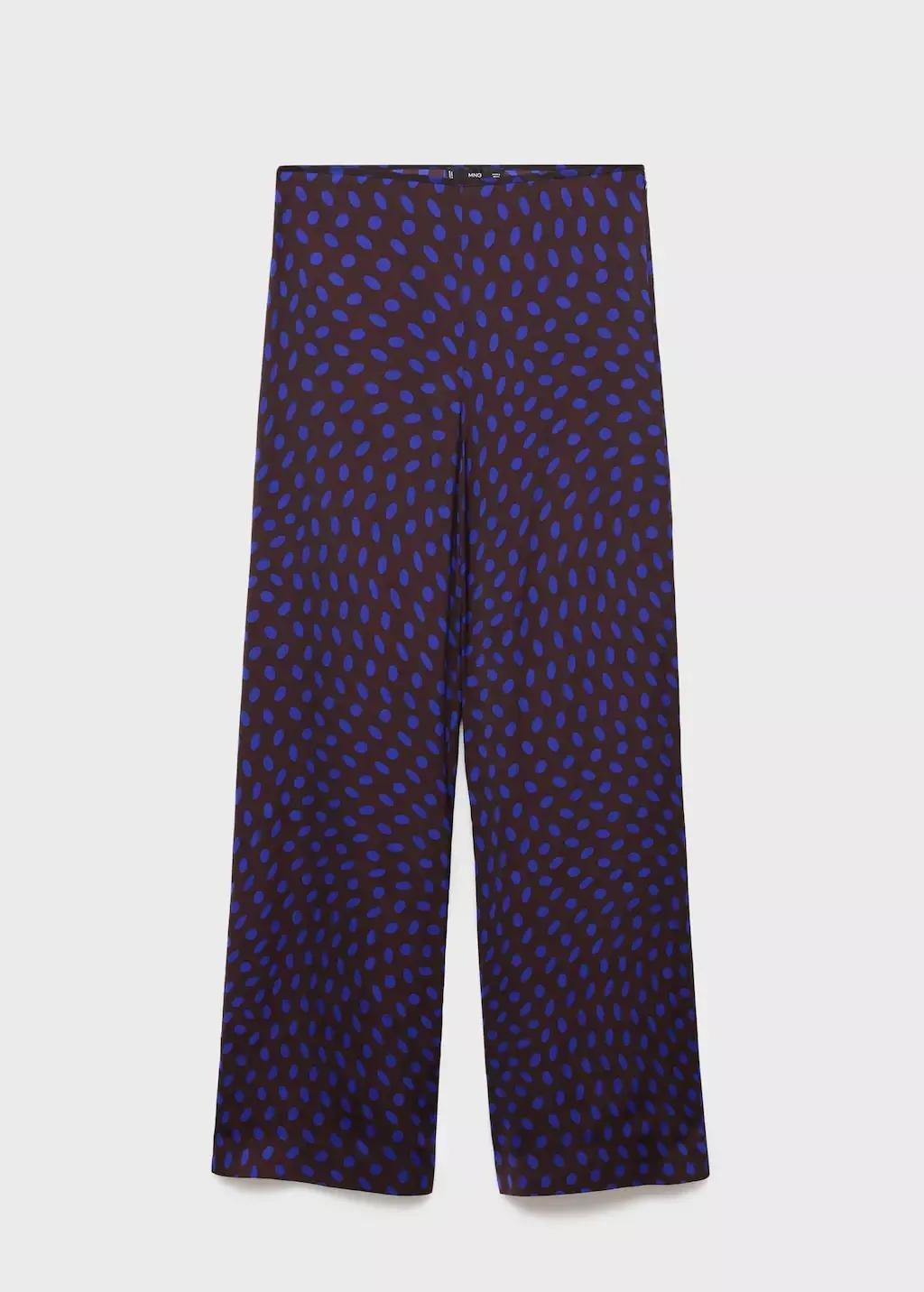 Brown Polka Dots Flare Trousers, , large image number 3