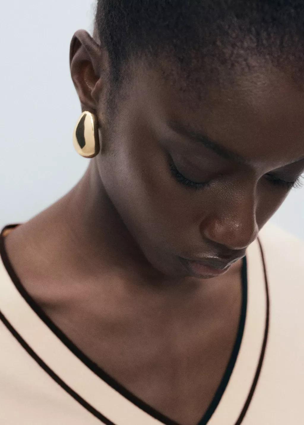 Beige Contrasting V-Neck Sweater, 0201_05, medium