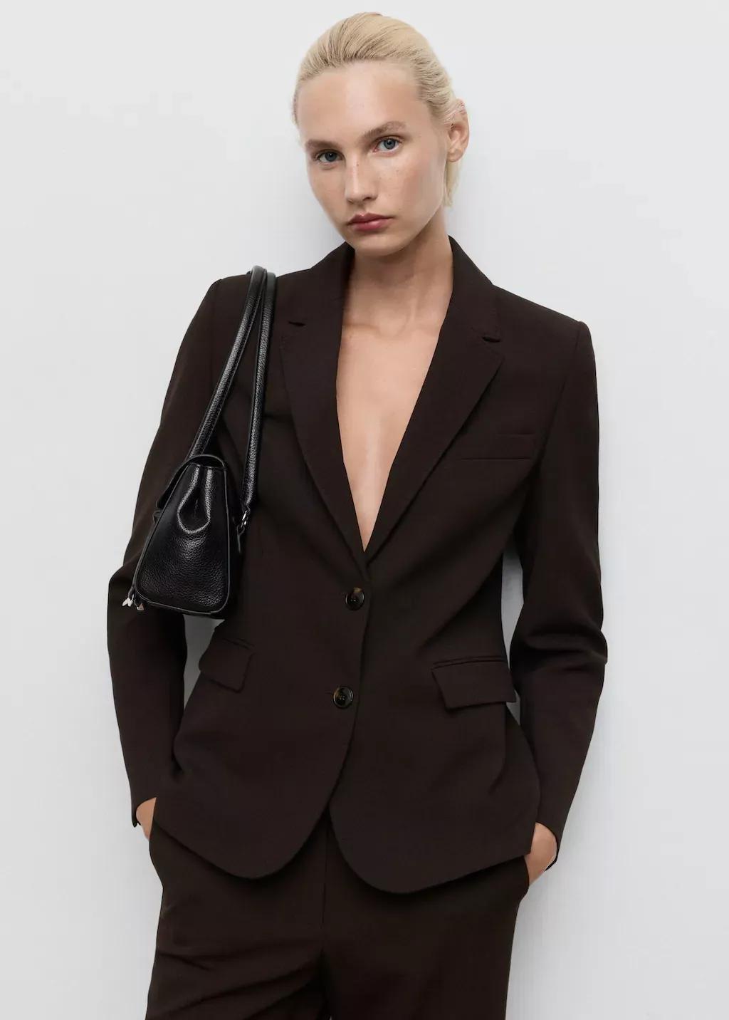 Brown Straight-Fit Suit Jacket, , large image number 2