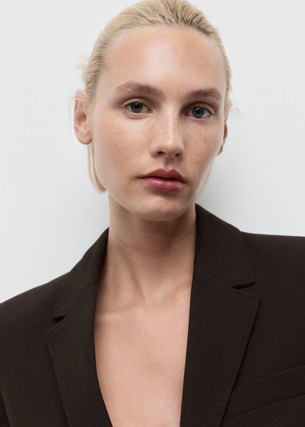 Brown Straight-Fit Suit Jacket, Dark Brown, large image number 4