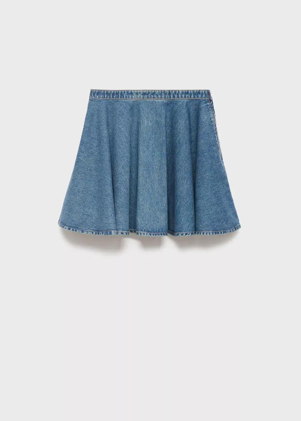 Blue Short Denim Skirt, , large image number 0