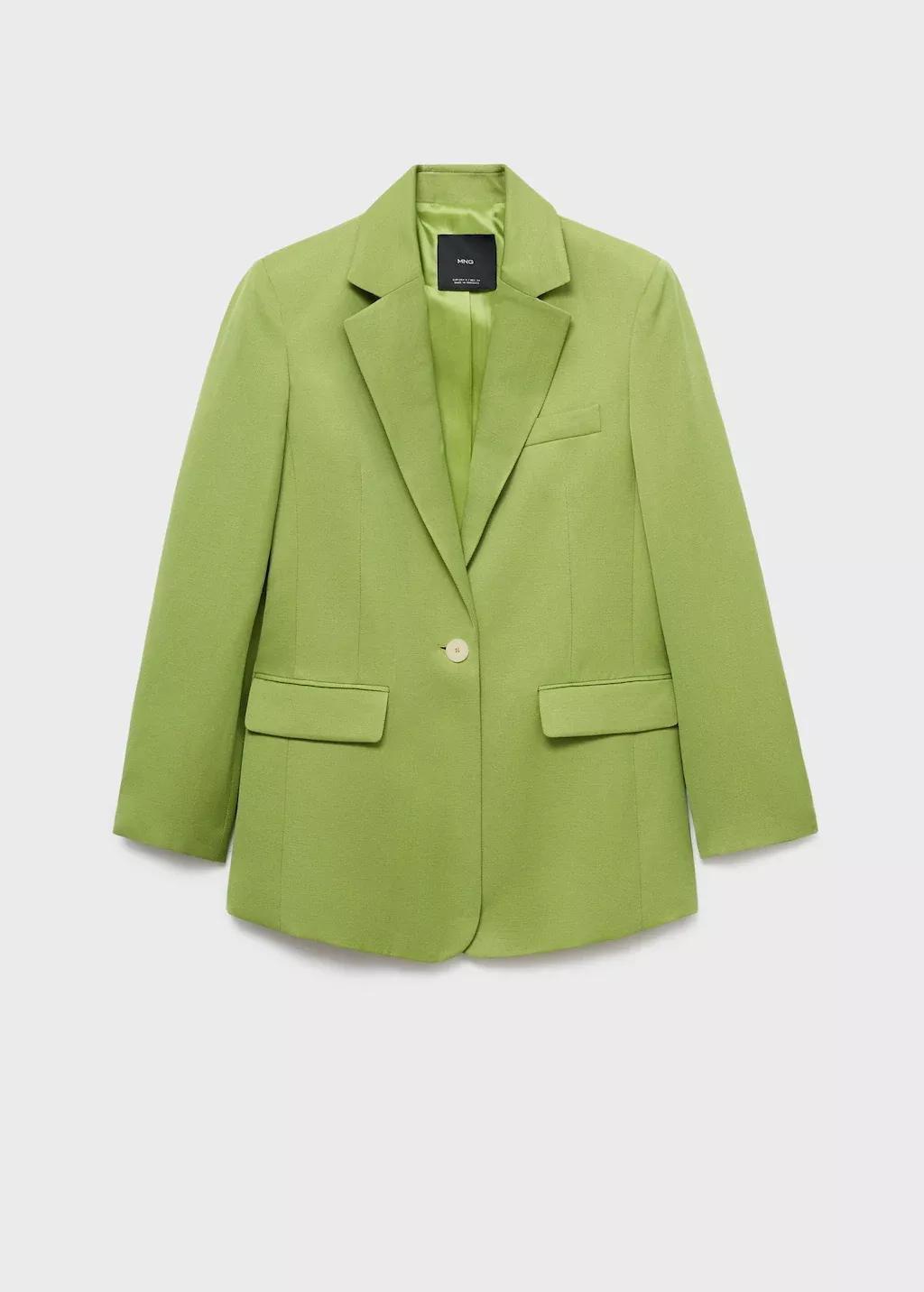 Green Linen-Blend Suit Jacket, , large image number 3
