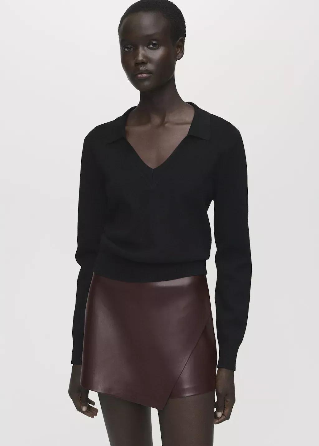 Brown Leather-Effect Culottes, Dark Brown, medium