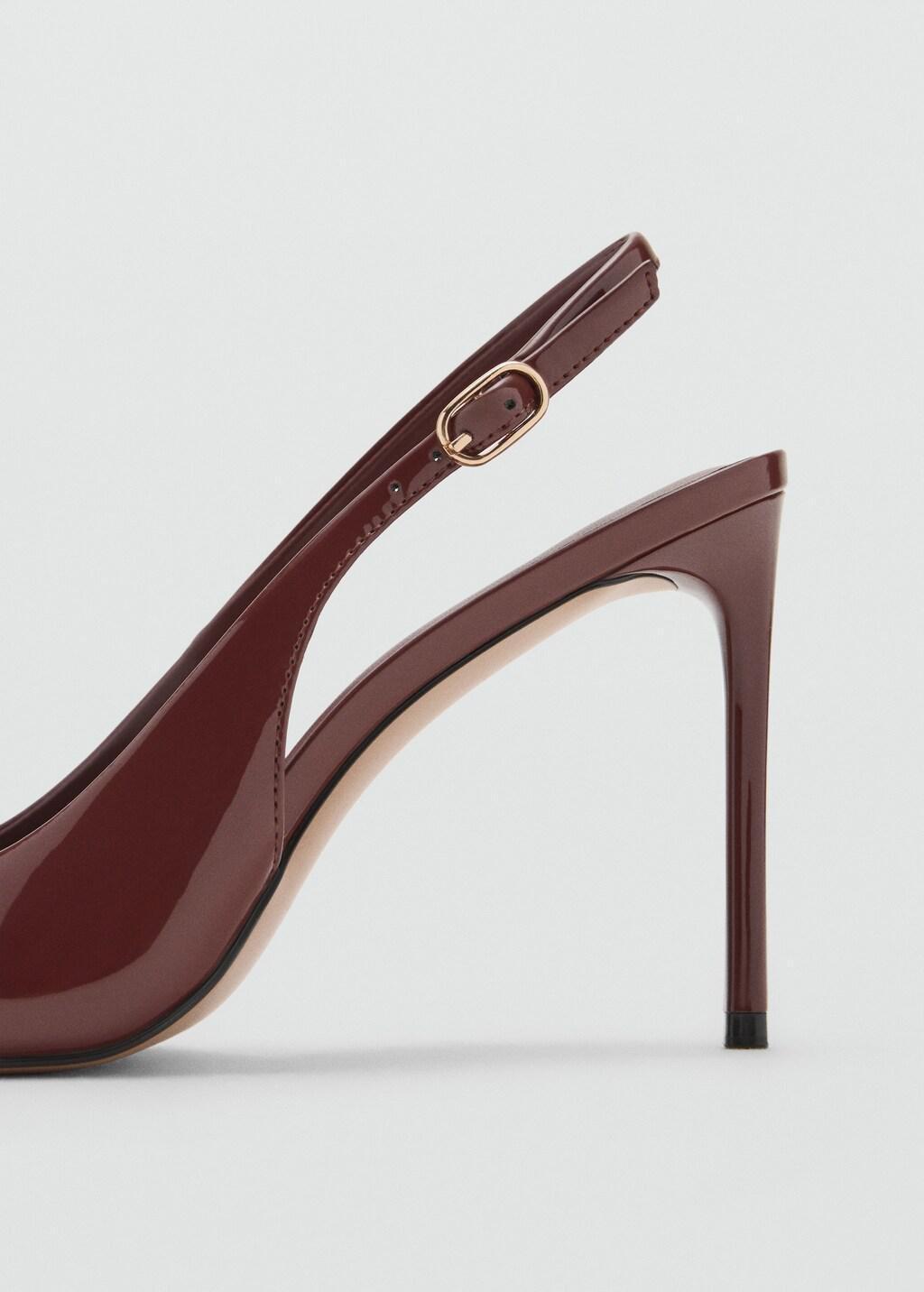 Brown Glitter Block Heel Shoes, 0201_30, large image number 0