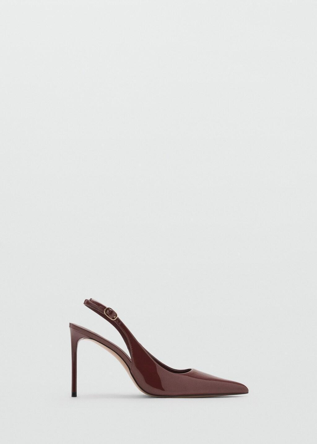 Brown Glitter Block Heel Shoes, 0201_30, large image number 1