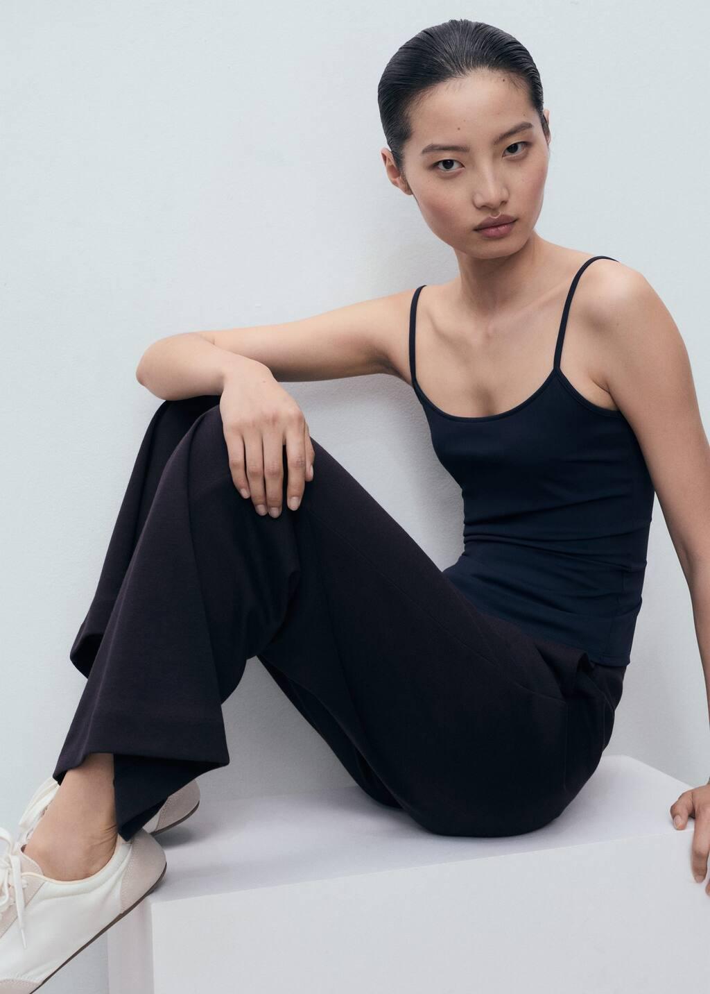 Navy Cotton Jogger-Style Trousers, , large image number 2