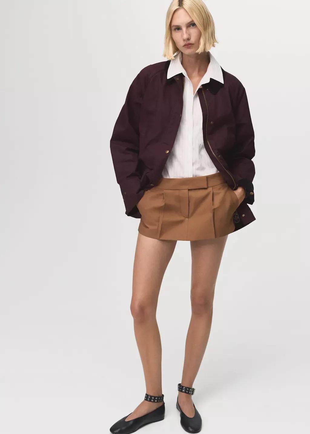 Red Cotton Parka With Corduroy Collar, , large image number 2