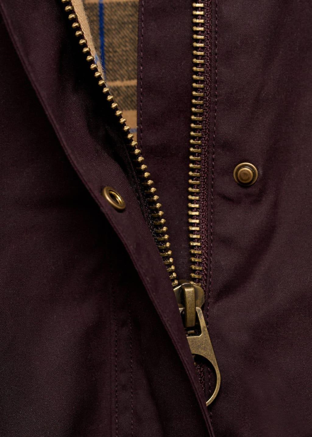 Red Cotton Parka With Corduroy Collar, , large image number 4