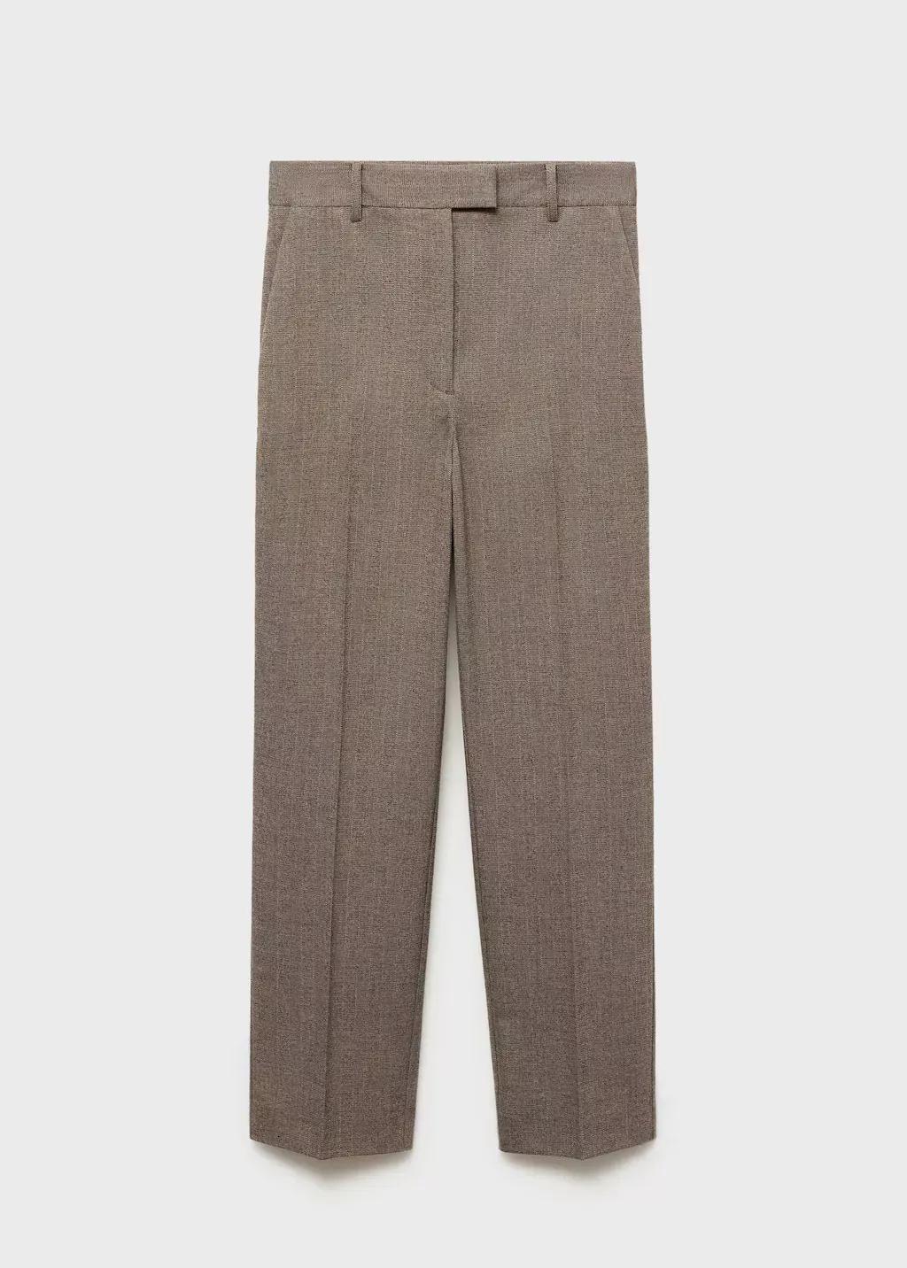 Grey Cropped Tailored Pinstripe Trousers, 0201_91, medium