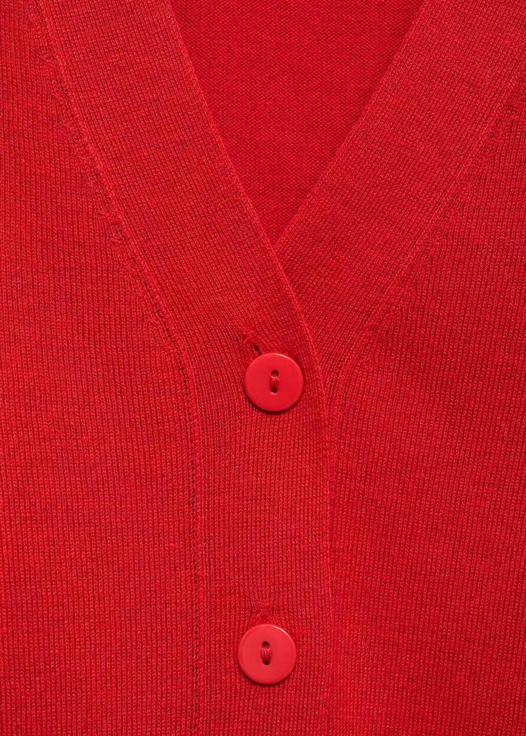 Orange V-Neck Knitted Cardigan, 0201_27, large image number 2