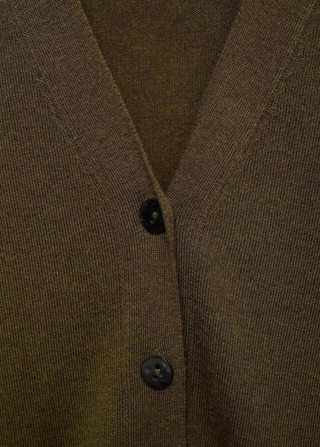BEIGE - KHAKI V-neck knitted cardigan, 0201_37, large image number 5