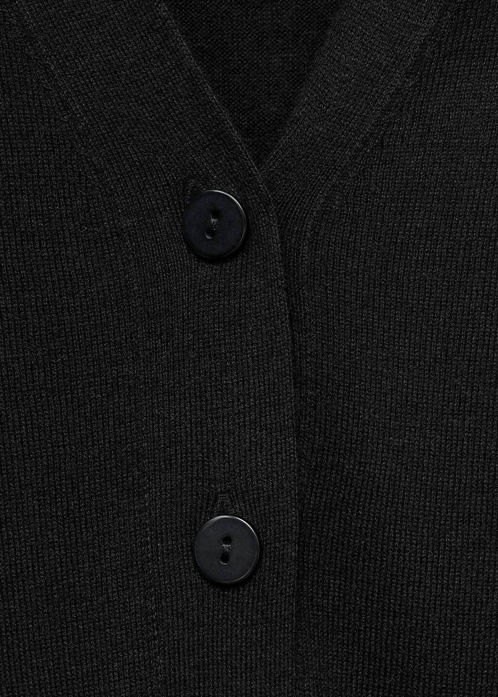 BLACK V-neck knitted cardigan, 0201_99, large image number 1