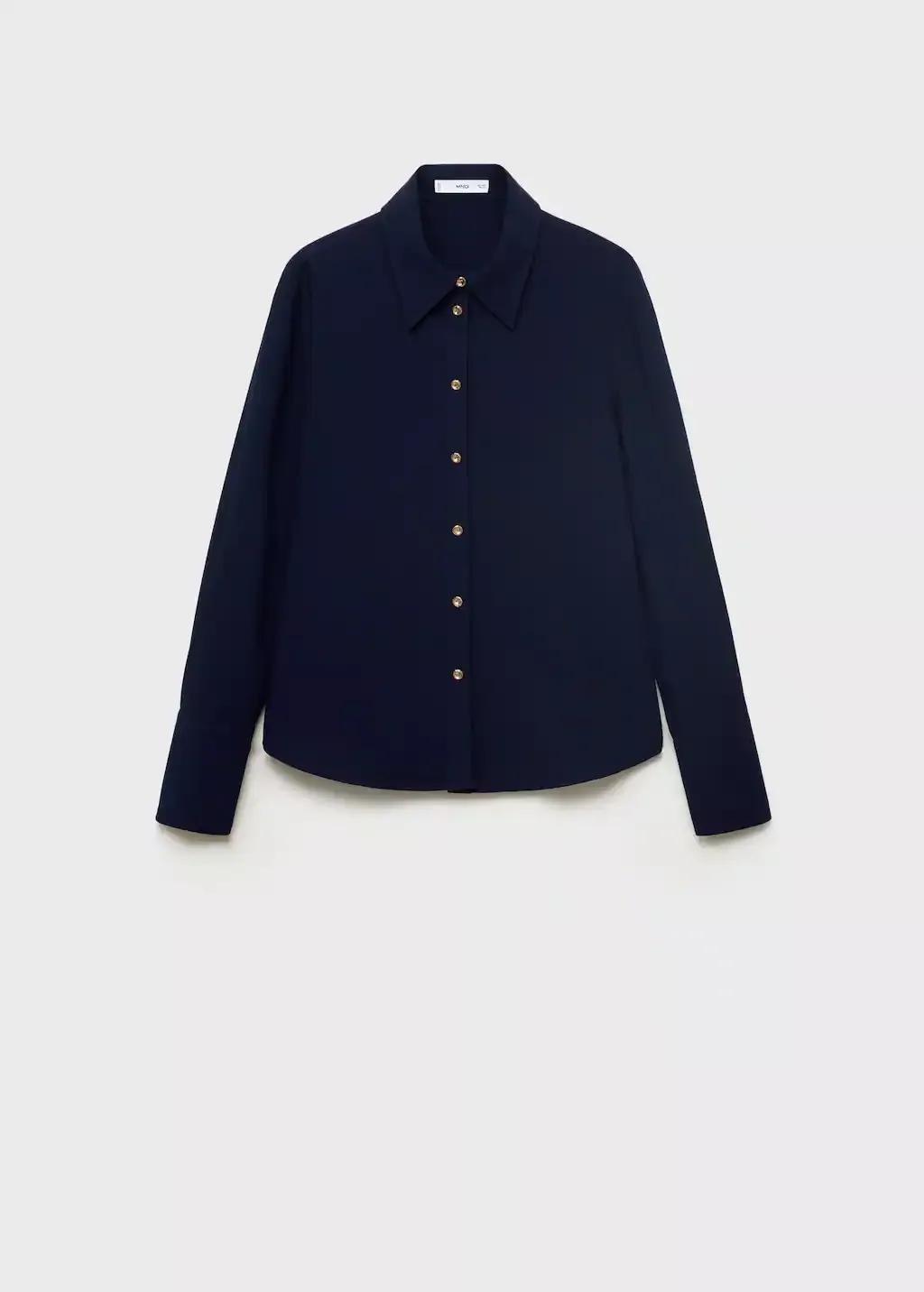 Navy Shirt With Jewel Buttons, , large image number 0
