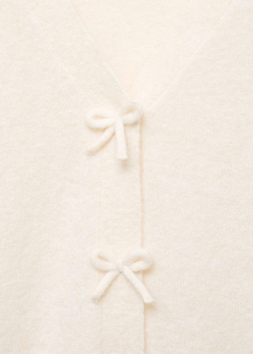 Beige V-Neck Wool-Blend Cardigan, 0201_05, large image number 1