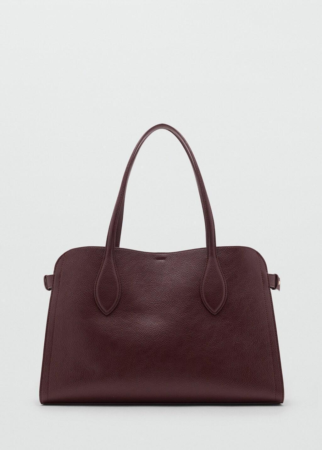 DARK RED Medium bag with pebbled leather effect, 0201_78, large image number 2