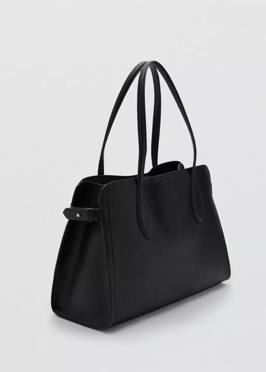 Black Bag With Pebbled Leather Effect, , medium