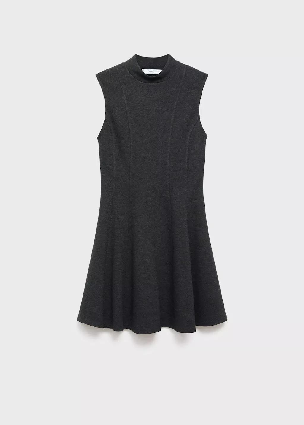 Grey Perkins Collar Dress With Seams, , large image number 0
