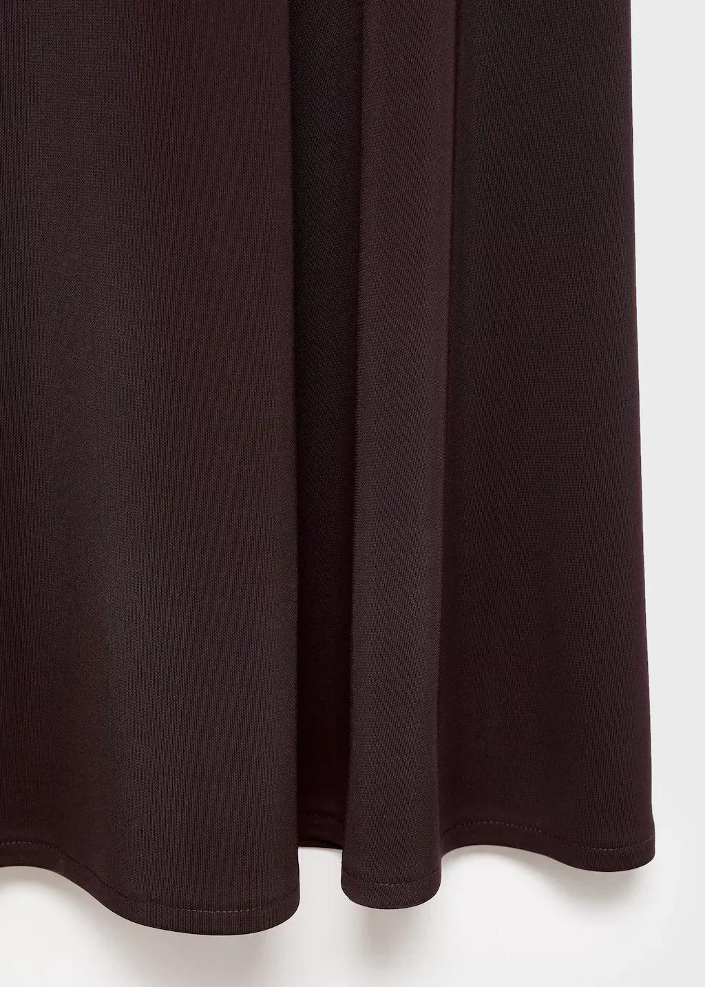 BROWN A-line dress with asymmetrical neckline, 0201_30, large image number 4