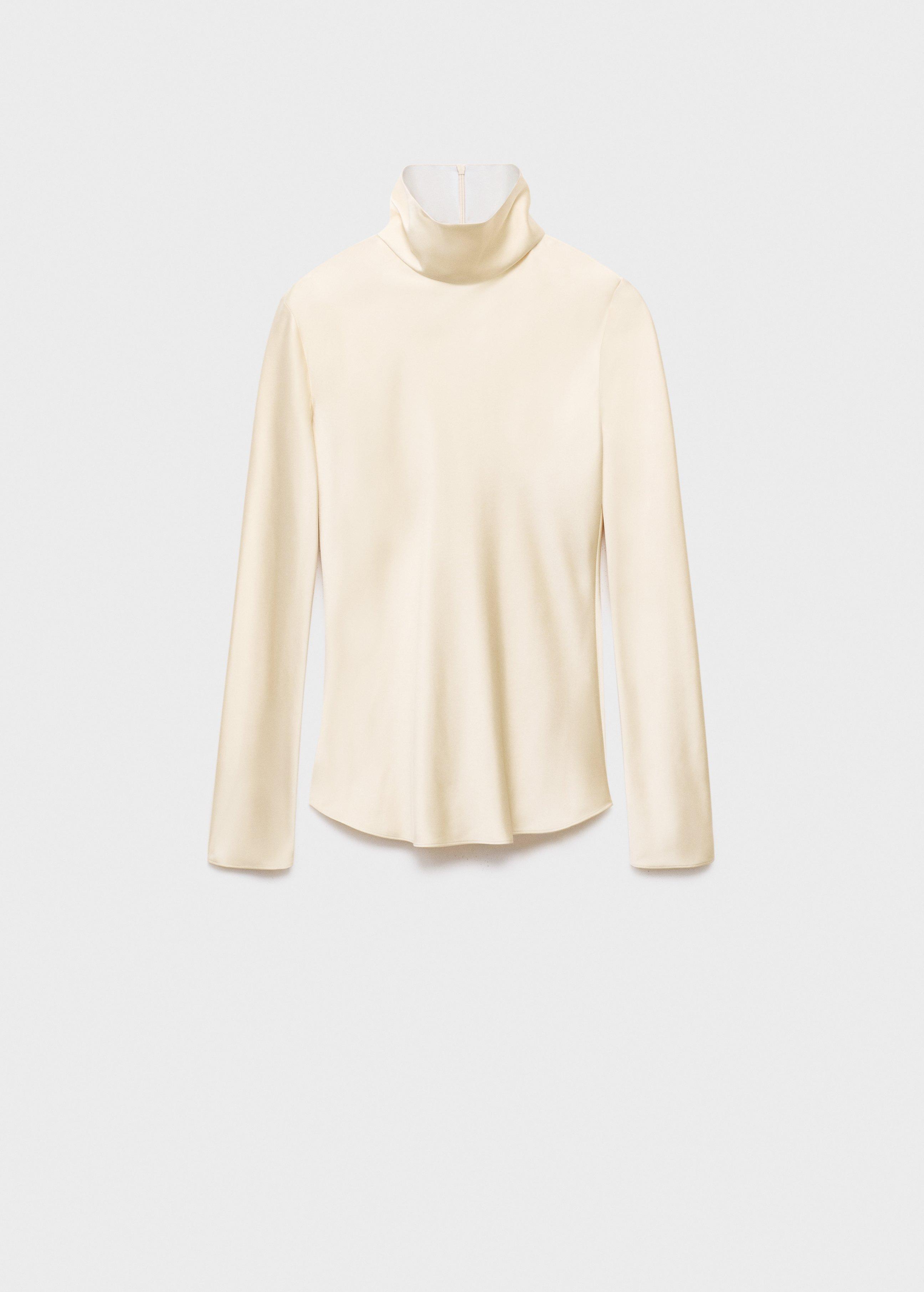 Purple Satin Turtleneck Blouse, , large image number 4