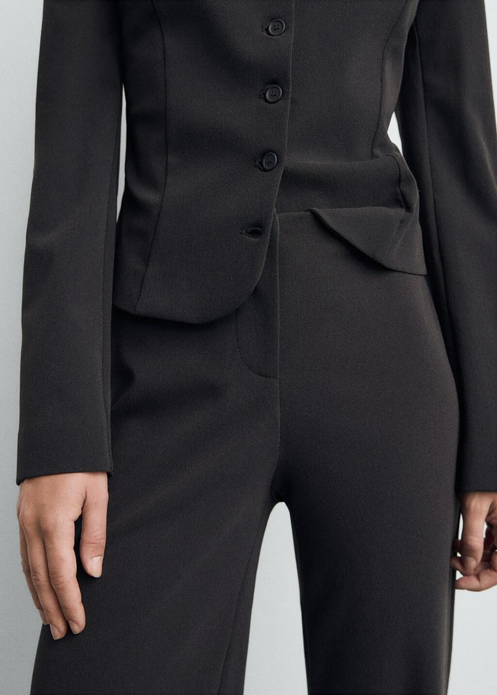 Grey Seamless Straight-Leg Suit Trousers, Grey, large image number 5