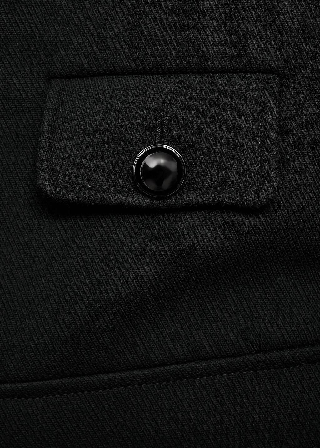 Black Jacket With Jewel-Button Strip Collar, , large image number 1
