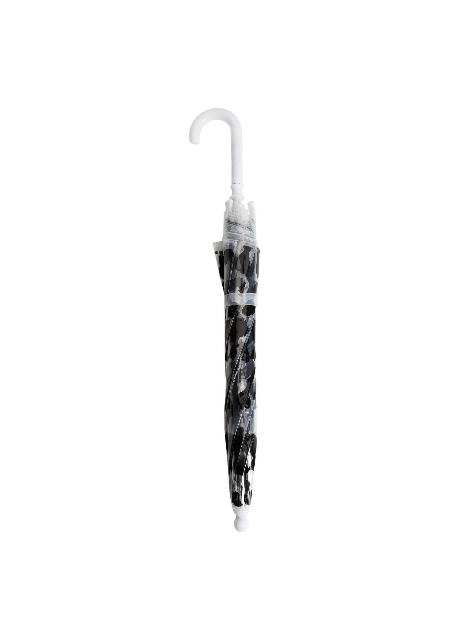 Grey Leopard Print Umbrella, Kids Girl, , large image number 1