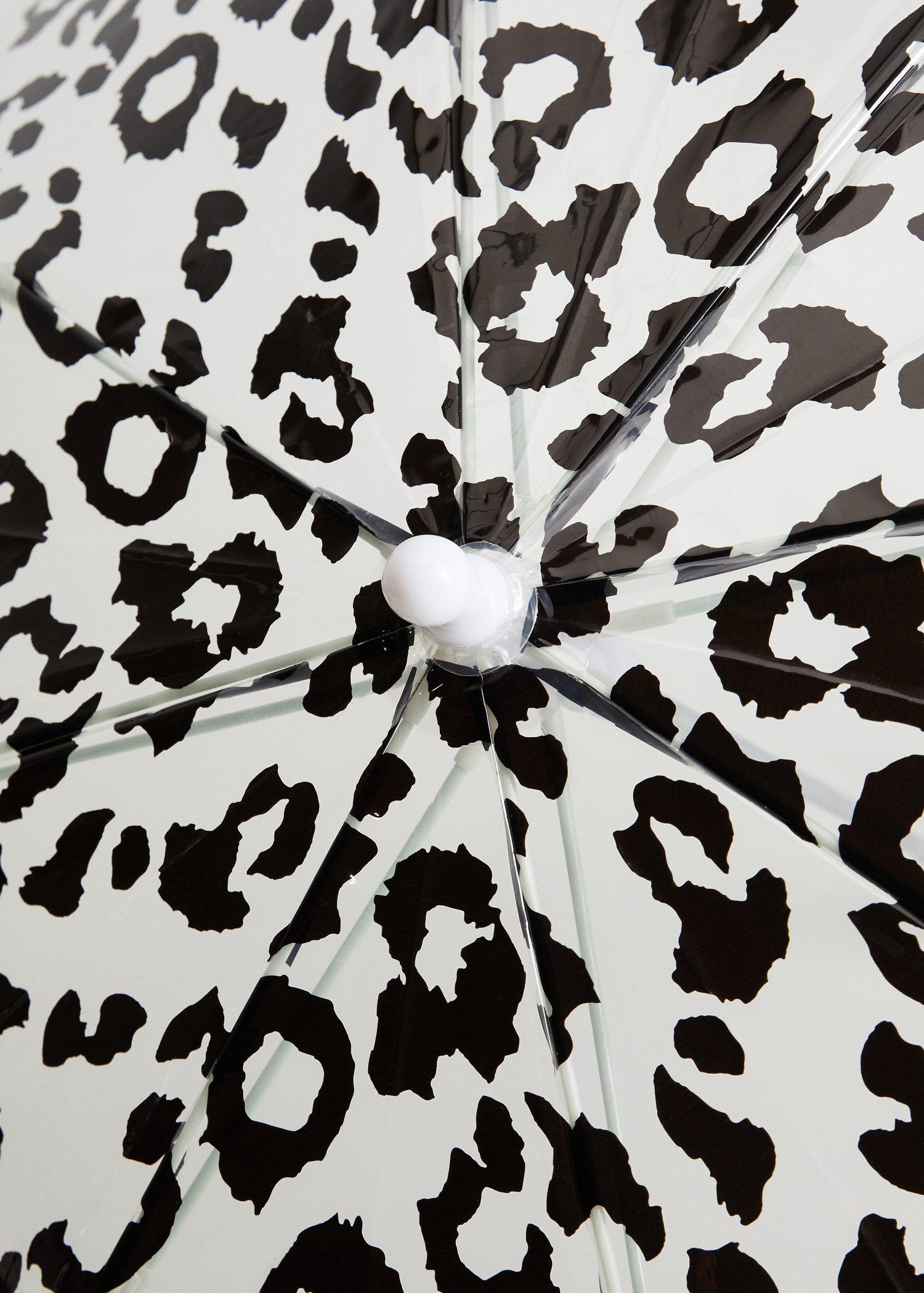 Grey Leopard Print Umbrella, Kids Girl, , large image number 5