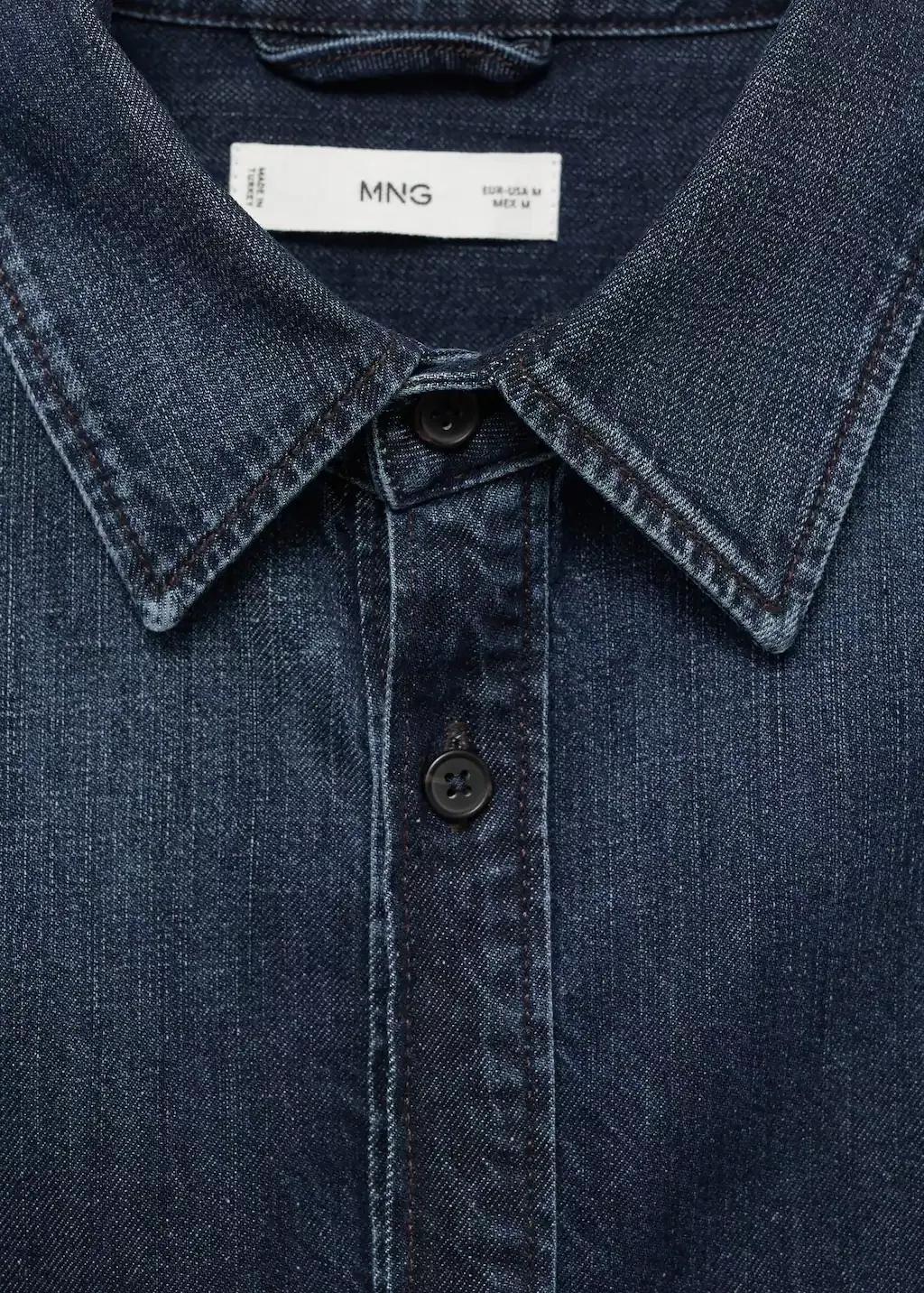 Blue Pocket Denim Overshirt, Open Blue, large image number 2