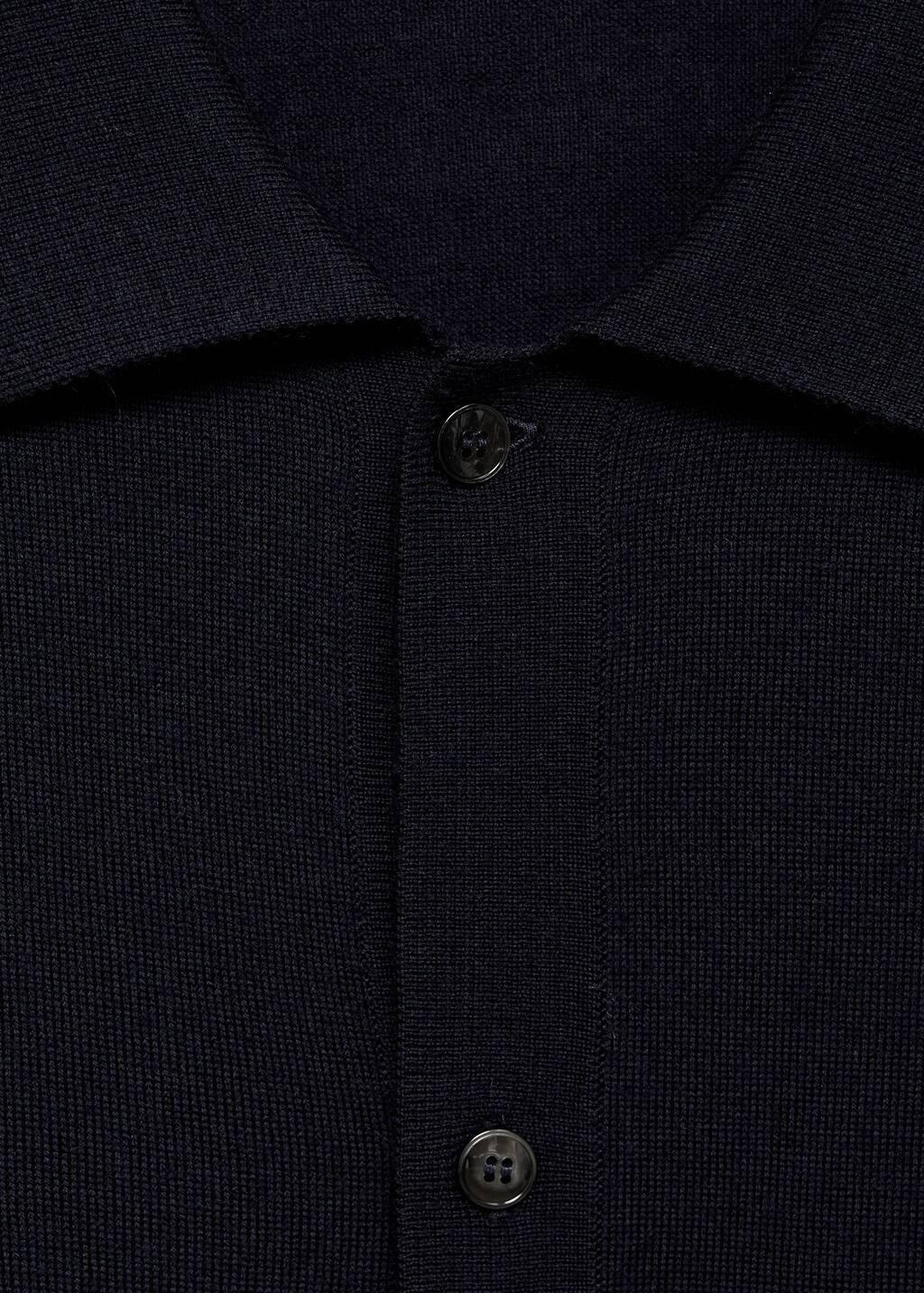 Navy Merino Wool Cardigan, Navy, large image number 5