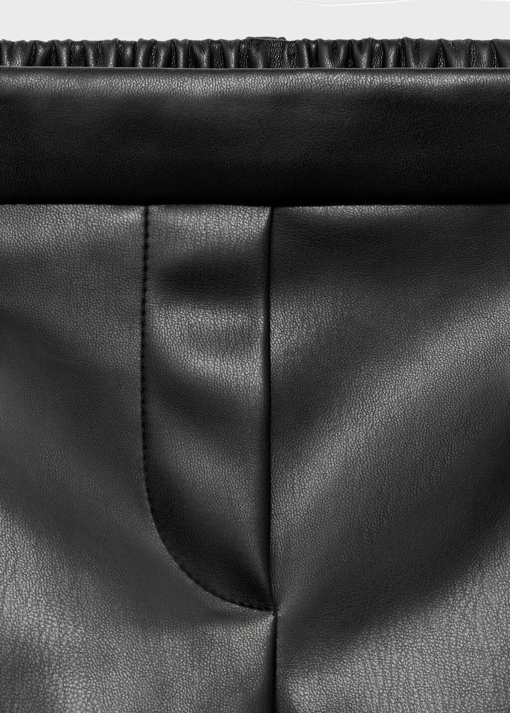 Black Leather-Effect Shorts, Kids Girl, Black, large image number 2