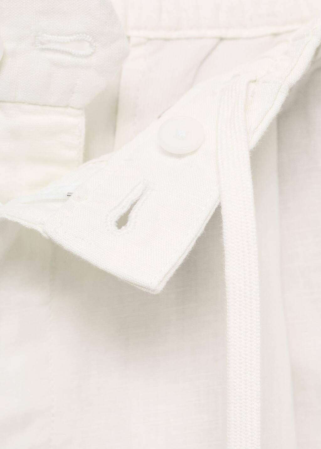 White Slim-Fit Trousers With Drawstring, White, large image number 1