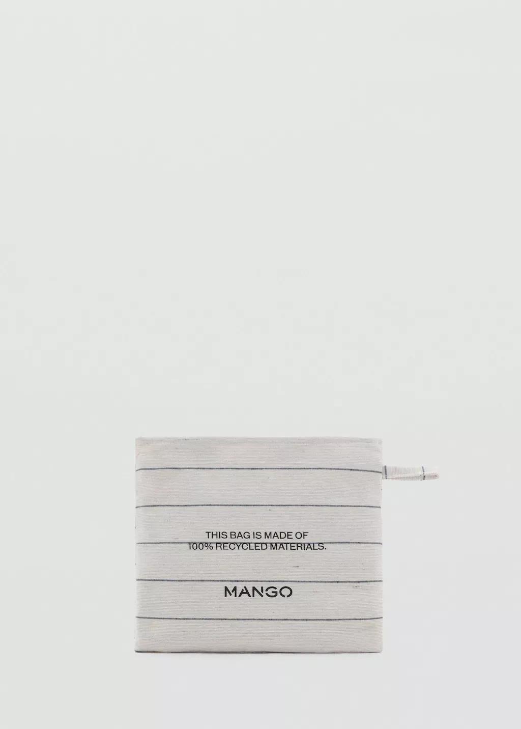 Beige Striped Shopper Bag, 0201_05, large image number 6