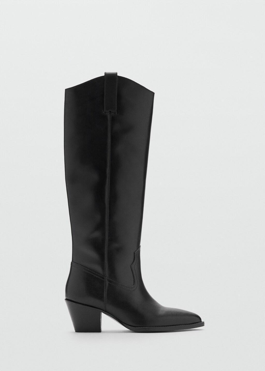 BLACK Heel leather boot, 0201_99, large image number 2