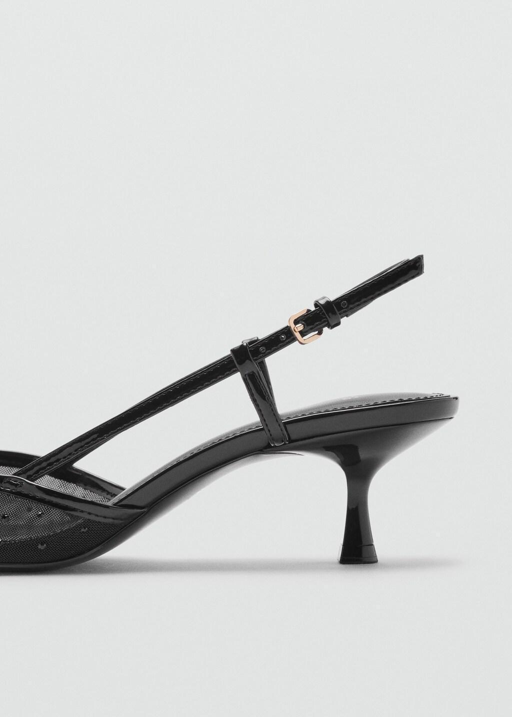 BLACK Glitter mesh heeled shoes, 0201_99, large image number 1