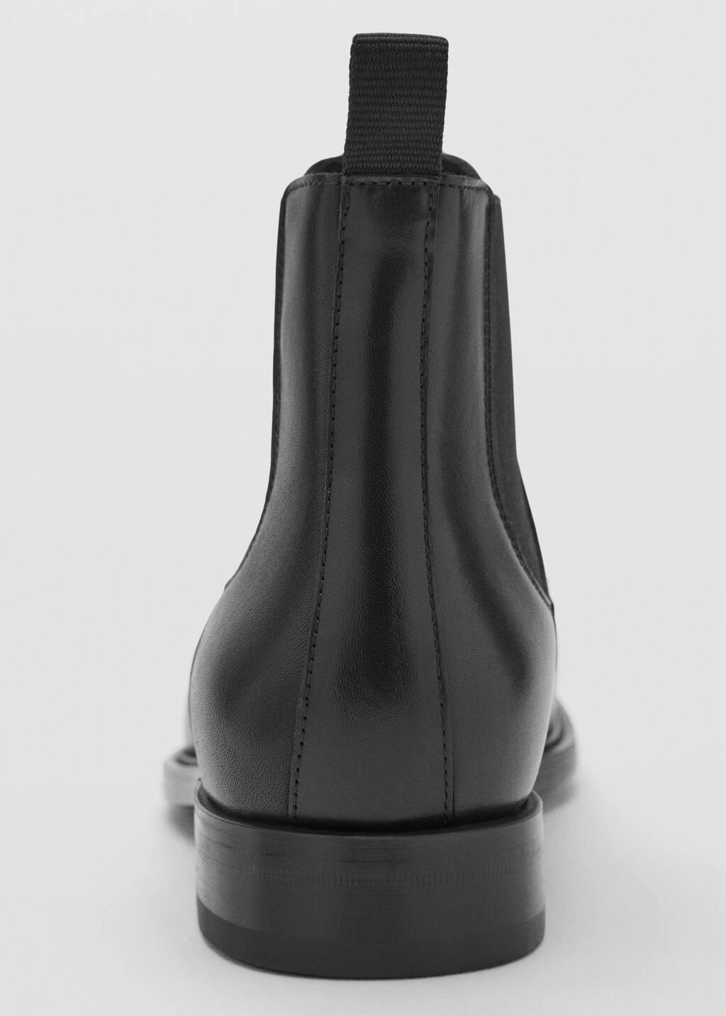 Black Polished Leather Chelsea Boots, Black, large image number 2