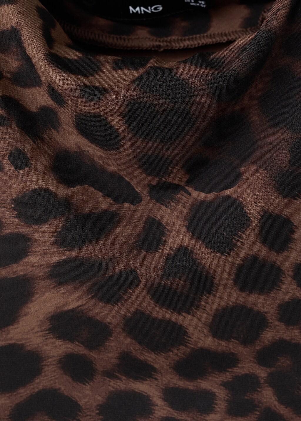 Brown Leopard-Print Fitted Dress, 0201_30, large image number 5