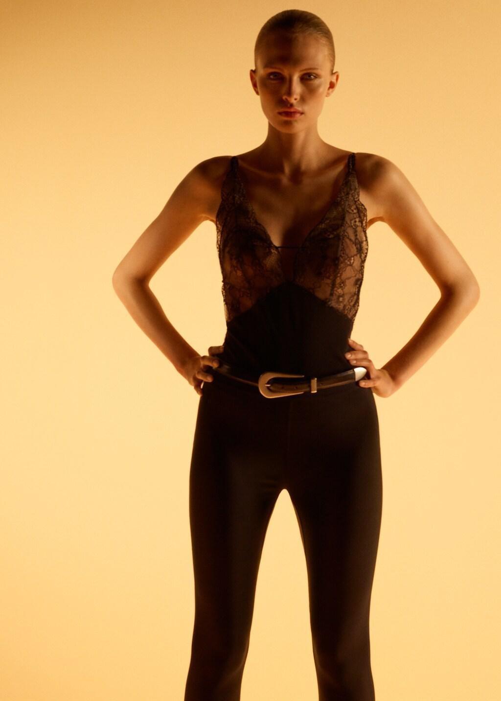 Black Leggings With Zip, 0201_99, large image number 3