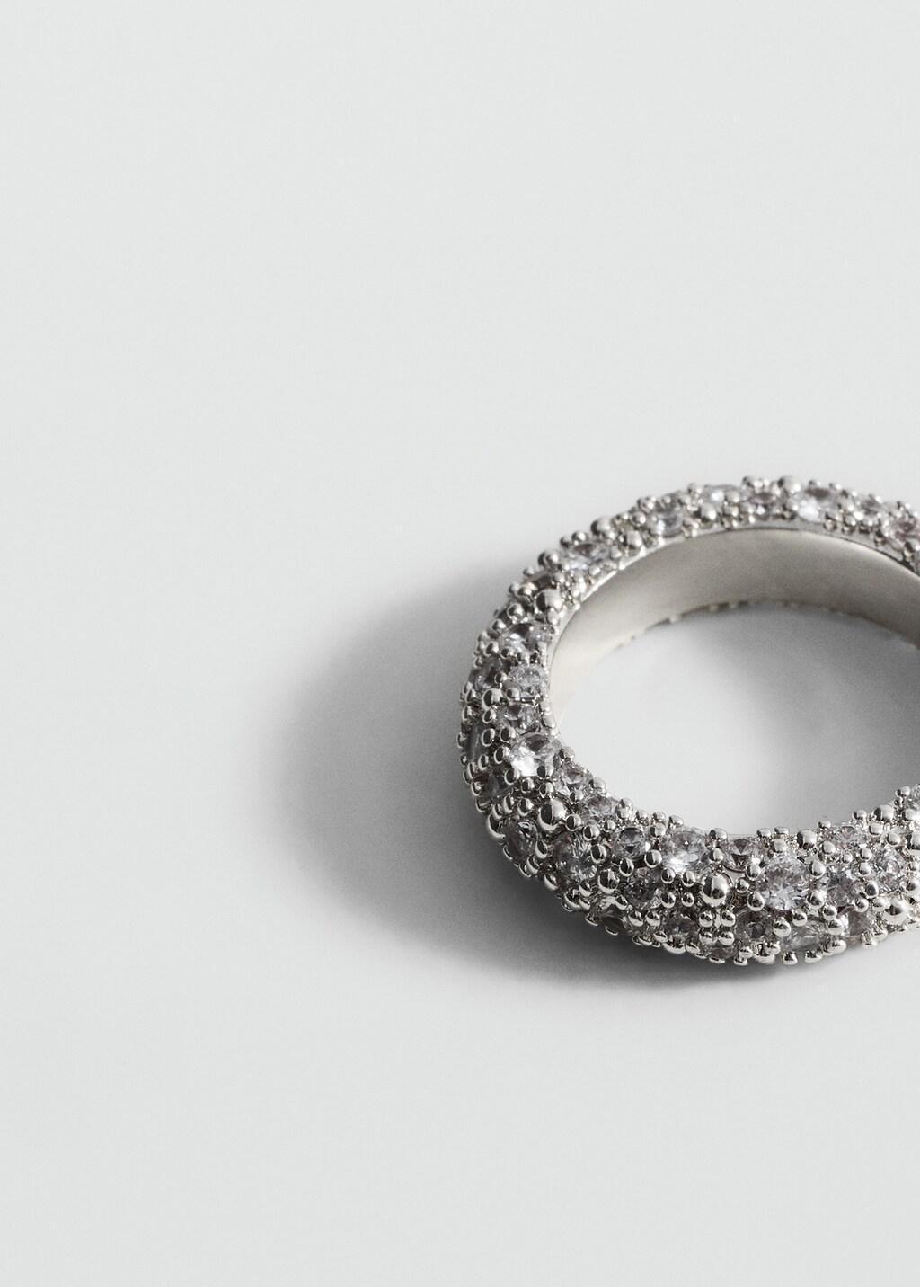 Silver Mixed Crystal Ring, 0201_PL, medium