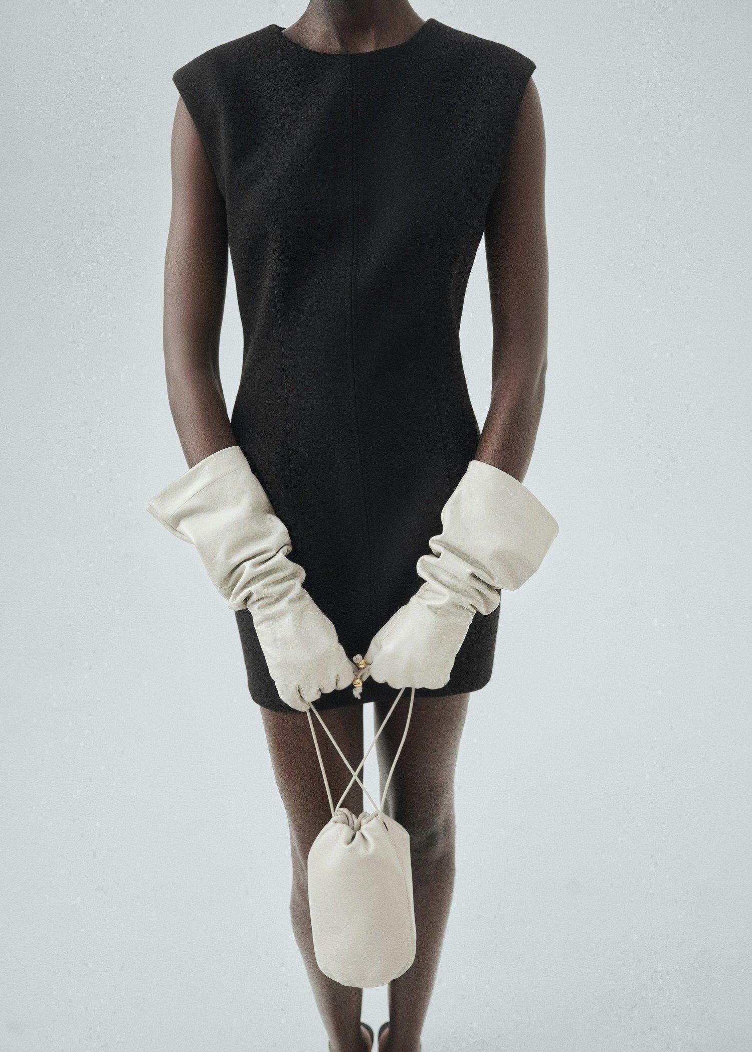 Black Dress With Pockets And Seams, Black, large image number 0