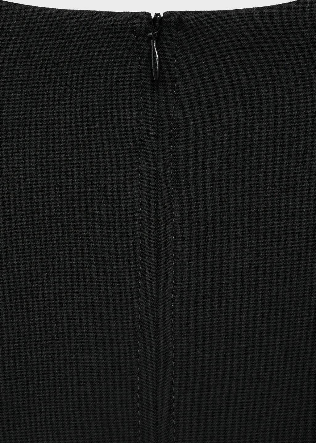Black Dress With Pockets And Seams, Black, large image number 2