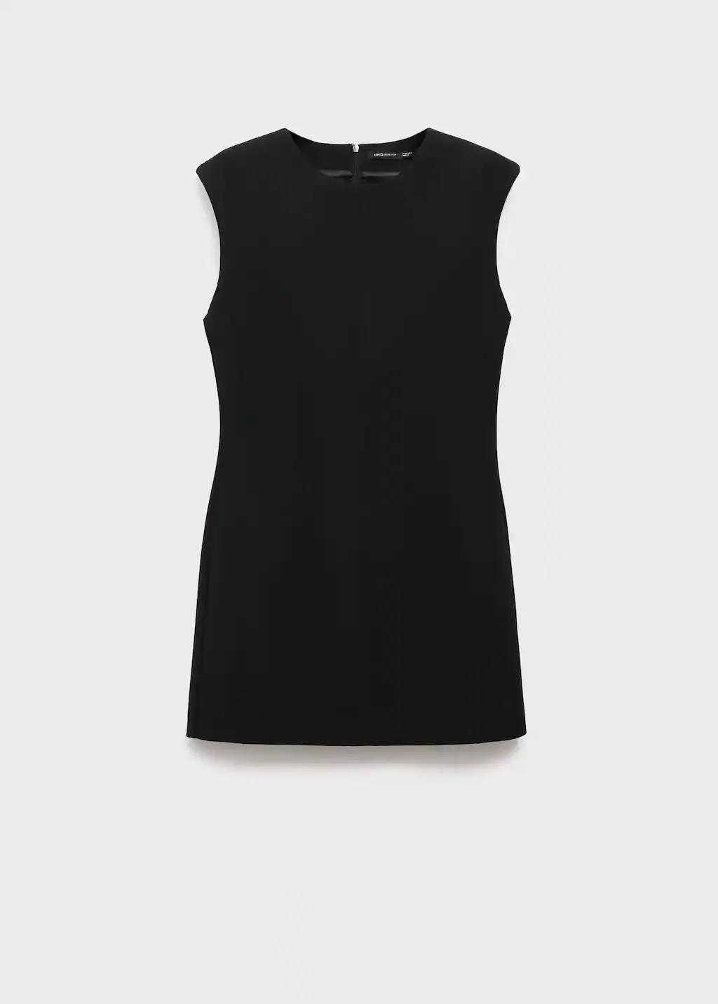 Black Dress With Pockets And Seams, Black, large image number 3