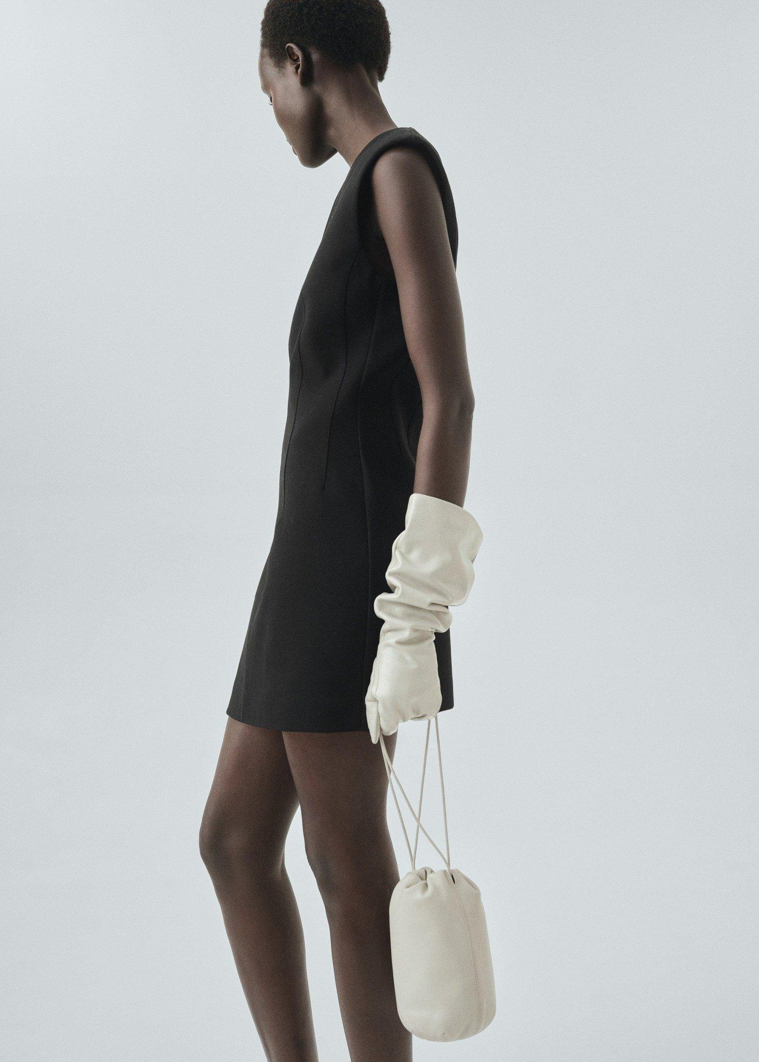 Black Dress With Pockets And Seams, Black, large image number 4