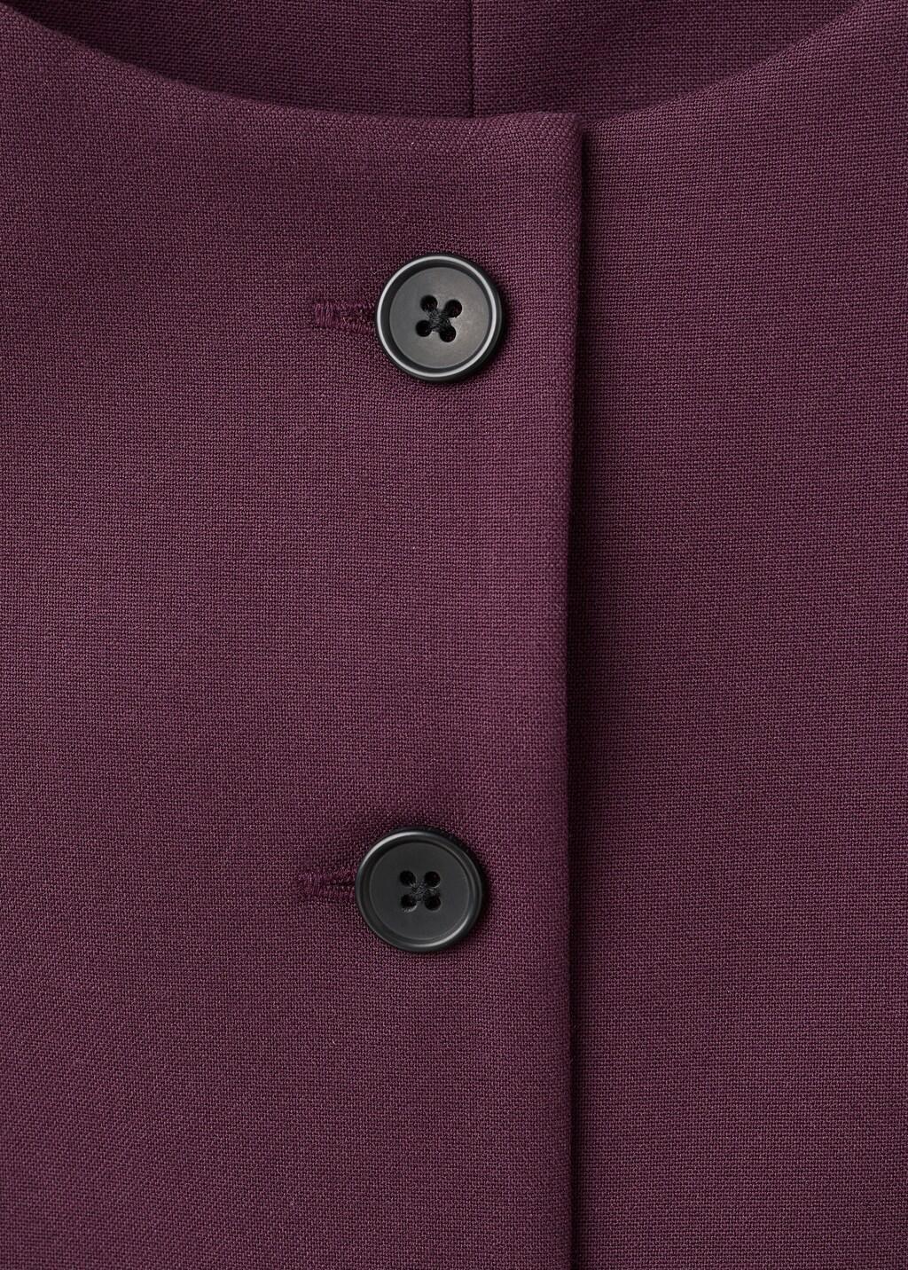 Red Suit Waistcoat With Buttons, Dark Red, large image number 1