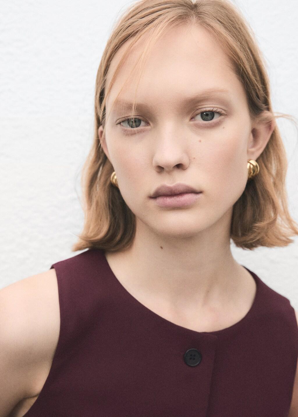 Red Suit Waistcoat With Buttons, Dark Red, large image number 4