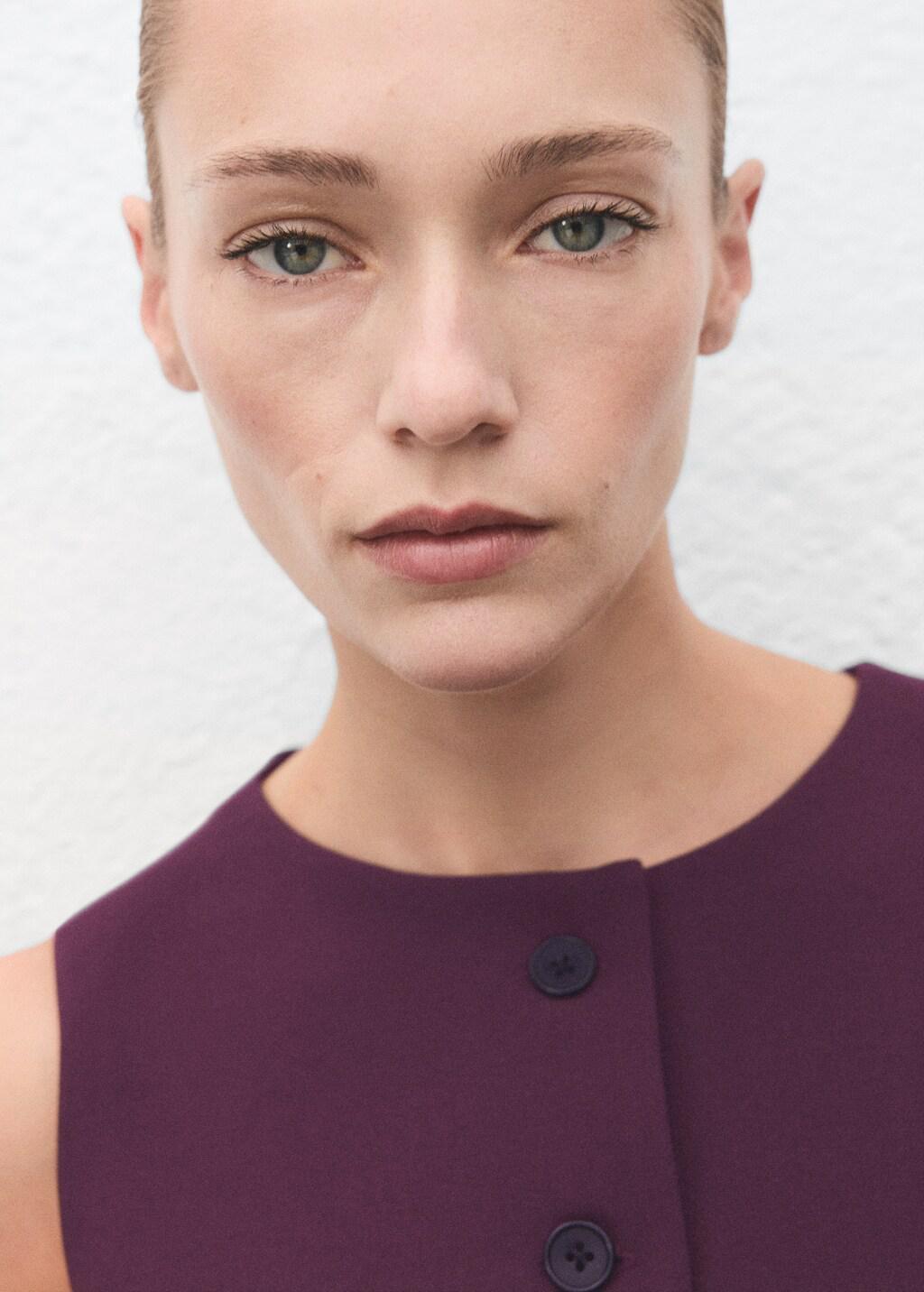 Red Suit Waistcoat With Buttons, Dark Red, large image number 6