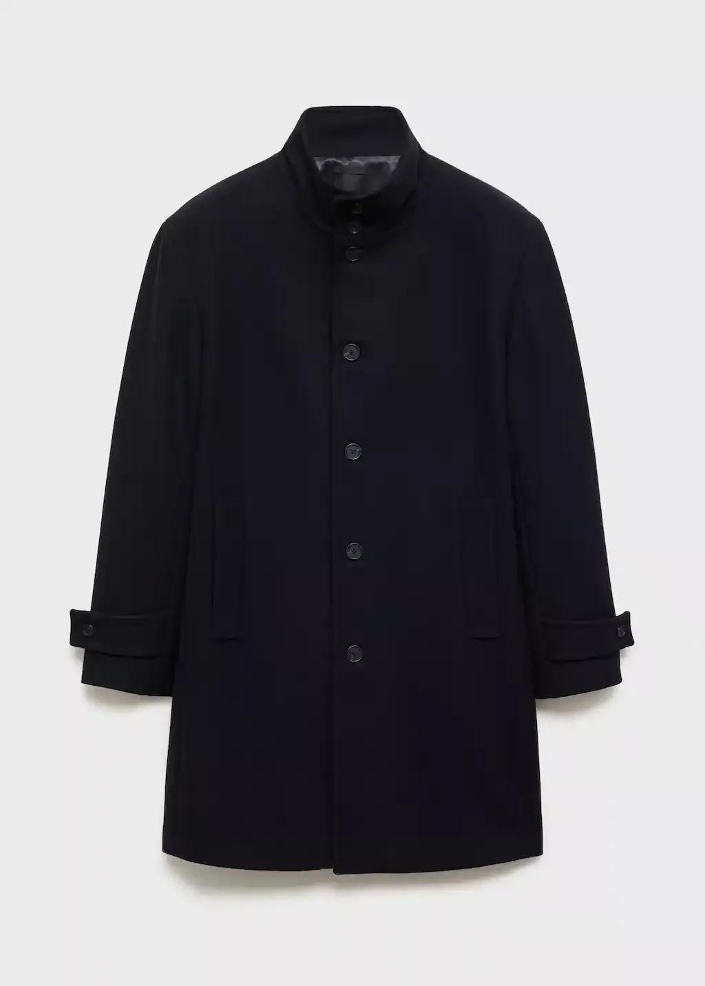 NAVY Wool funnel neck coat, Navy, large image number 0