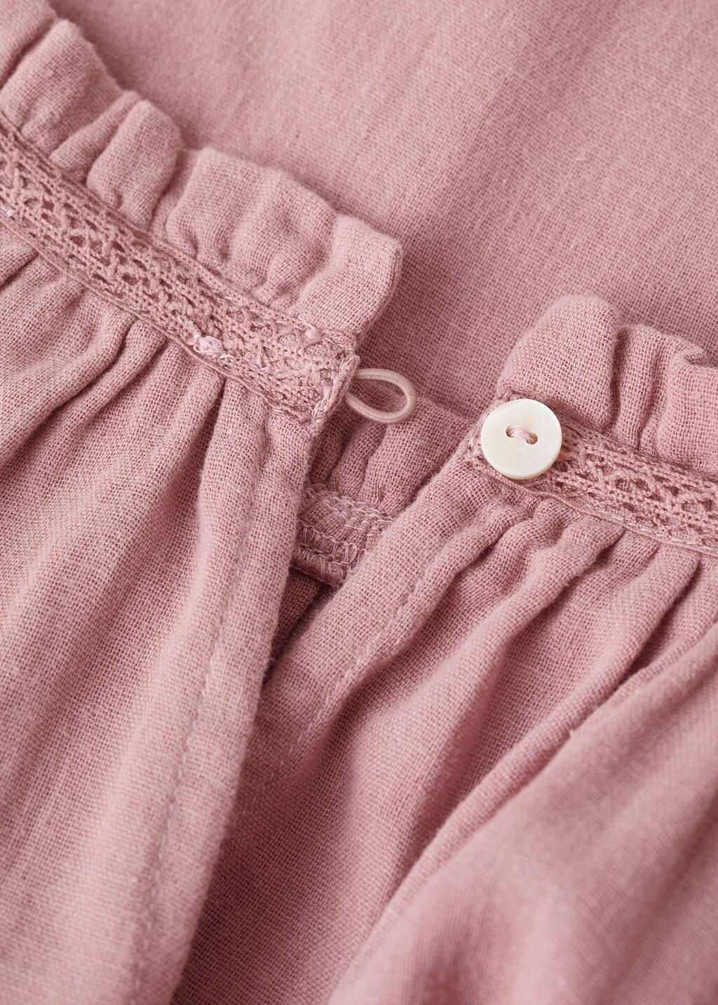 Pink Cotton Blouse With Floral Embroidery, Kids Girl, Pink, large image number 1