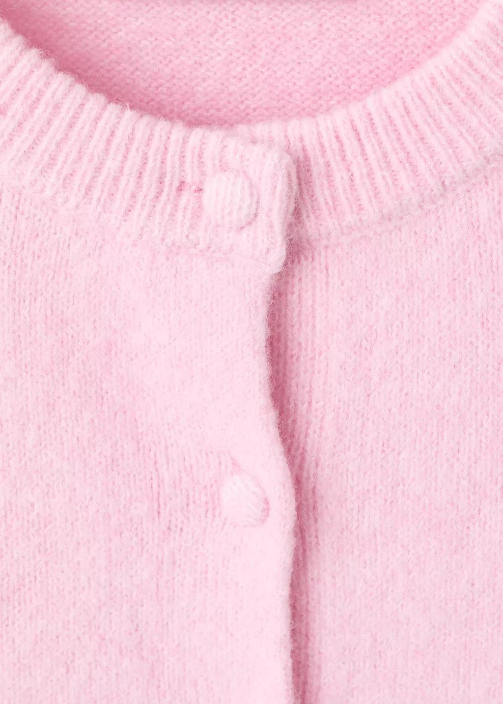 Pink Knitted Button Cardigan, Pink, large image number 1