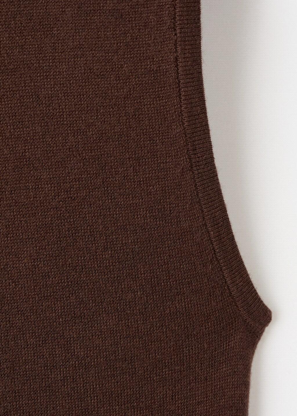 Brown Perkins-Neck Knitted Dress, 0201_32, large image number 1